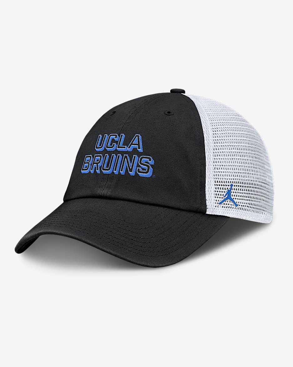UCLA On-Field Club Gameday Men's Jordan Brand College Trucker Adjustable Hat - Black