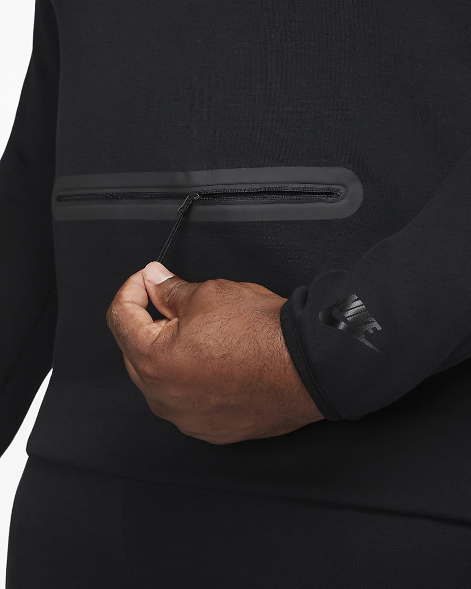 Sweat à demi-zip Nike Sportswear Tech Fleece pour homme - Noir/Noir