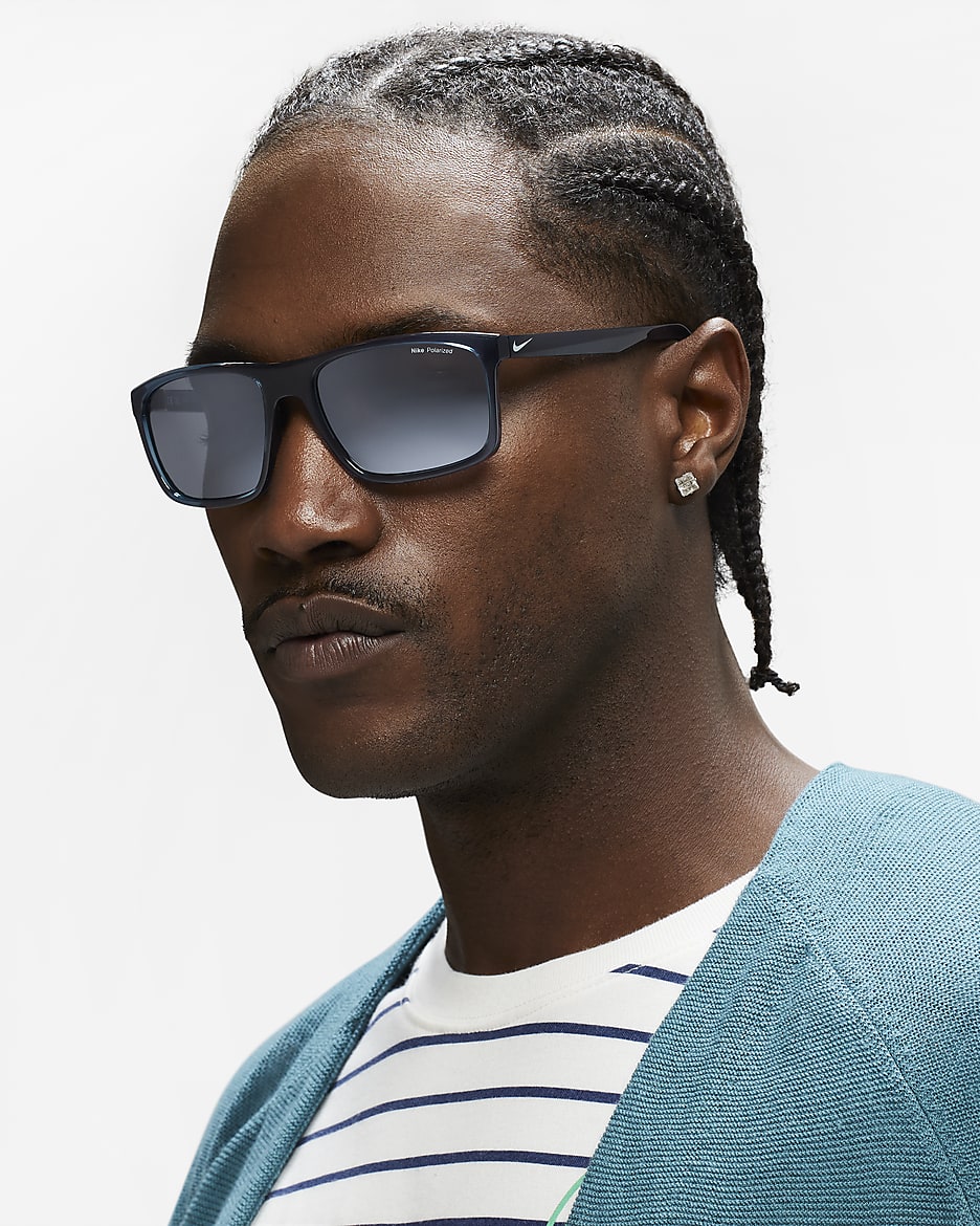 Lentes de sol polarizados grandes Nike Fire - Azul marino místico