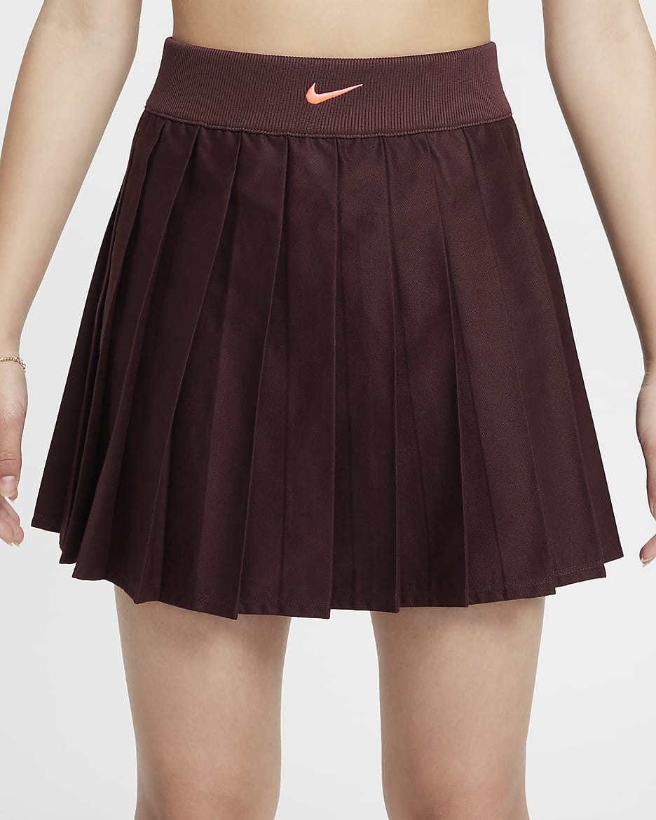 Jupe plissée Nike Sportswear pour fille - Burgundy Crush/Hot Punch