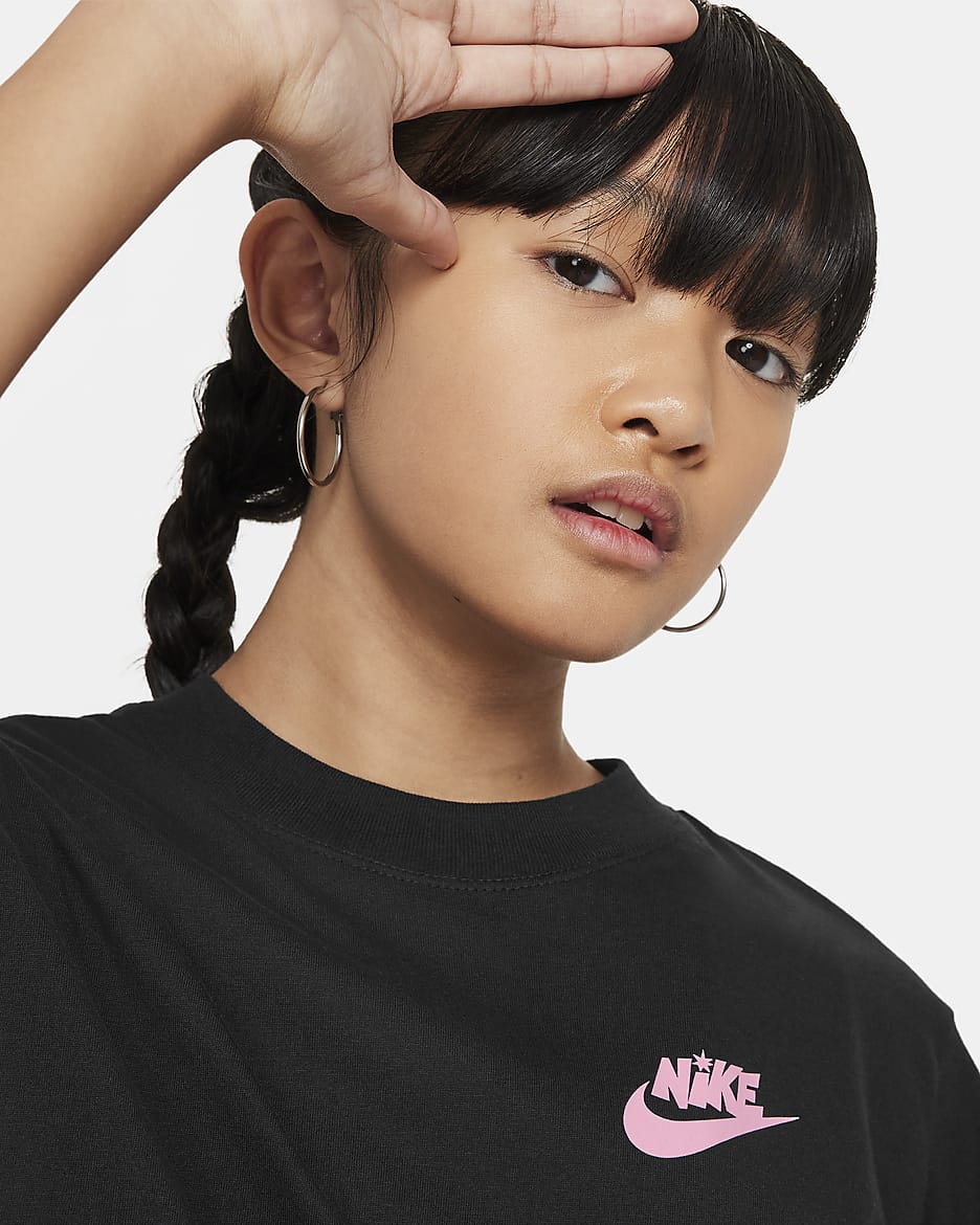 Nike Sportswear lockeres T-Shirt für ältere Kinder (Mädchen) - Schwarz