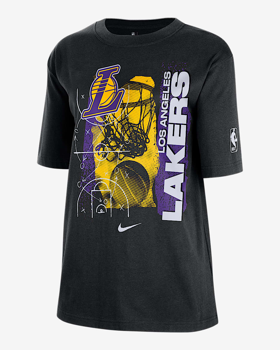 Playera Nike de la NBA para mujer Los Angeles Lakers Courtside - Negro
