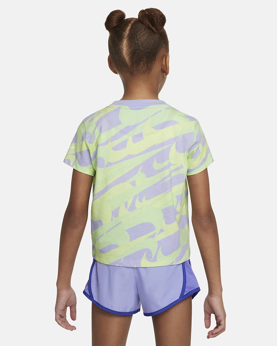 Grafisk Nike Prep in Your Step-T-Shirt til mindre børn - Hydrangeas