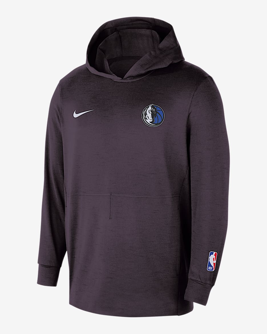 Sudadera con gorro sin cierre Nike de la NBA ligera para hombre Dallas Mavericks Restore - Negro/Sombrío apagado/Jaspeado/Blanco