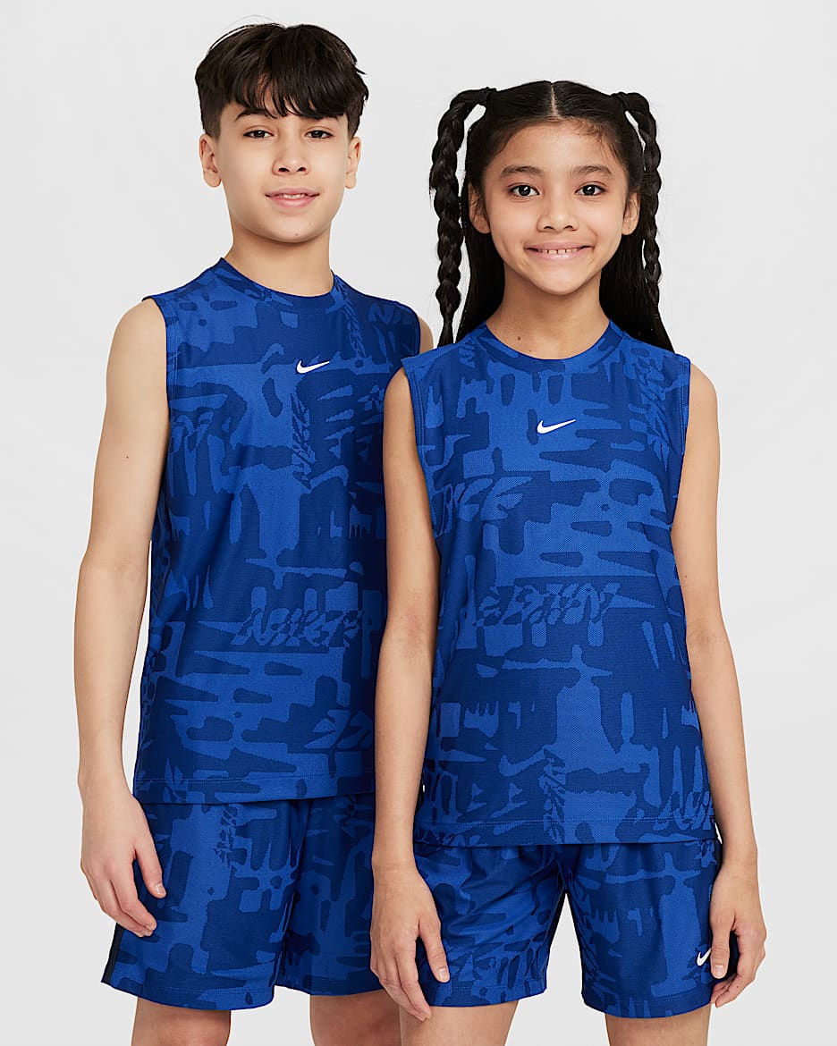 Nike Multi Older Kids' Dri-FIT Sleeveless Top - Game Royal/White
