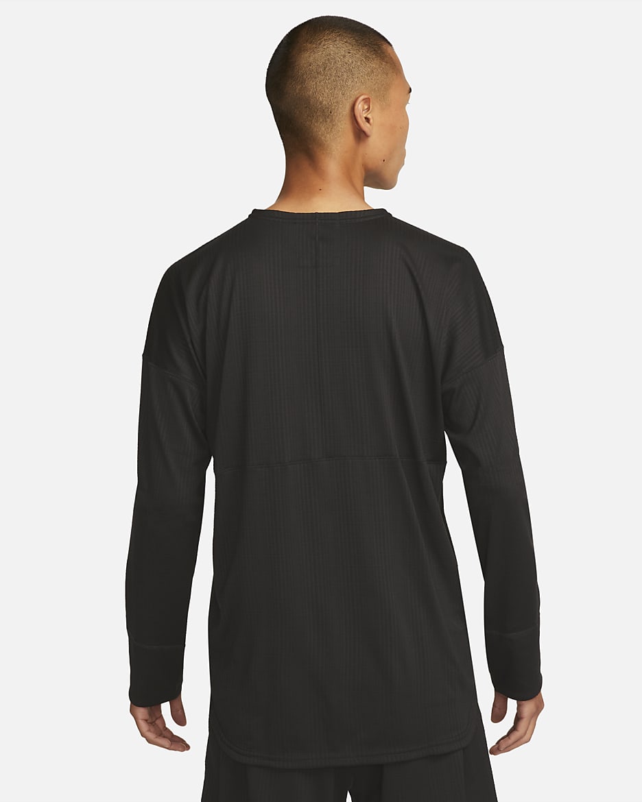 Dri-FIT tröja med rund hals Nike Yoga för män - Svart/Svart