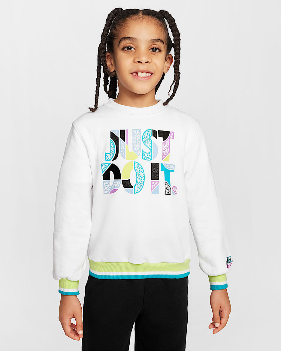 Sudadera de cuello redondo de French Terry para niños talla pequeña Nike Sportswear "Outside the Lines" - Blanco