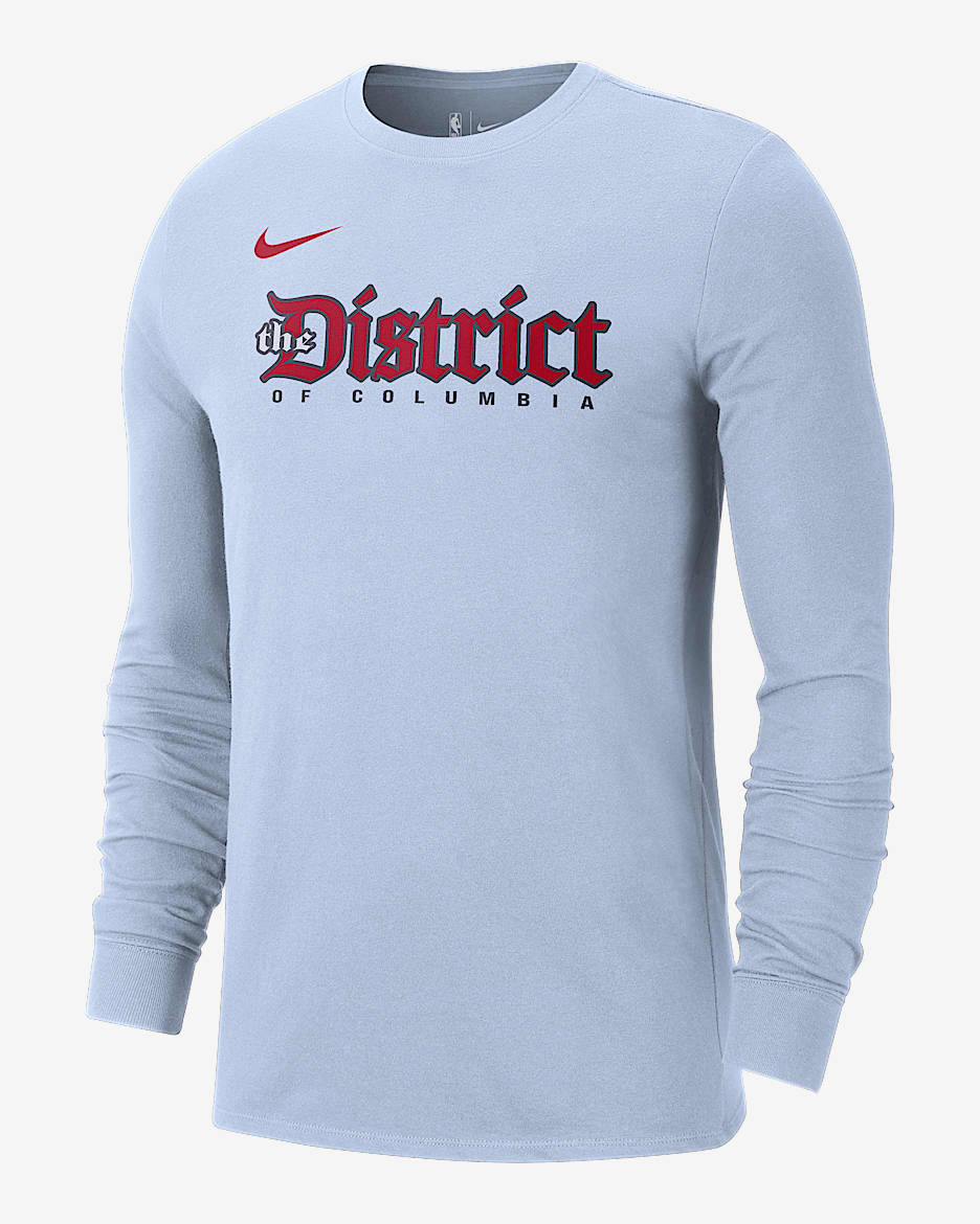 Playera de manga larga Nike de la NBA para hombre Washington Wizards Essential City Edition - Azul hidrógeno
