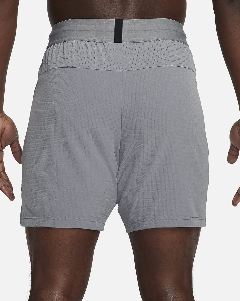 Ungefütterte Nike Flex Rep 4.0 Dri-FIT-Fitnessshorts für Herren (ca. 18 cm) - Smoke Grey/Schwarz/Schwarz