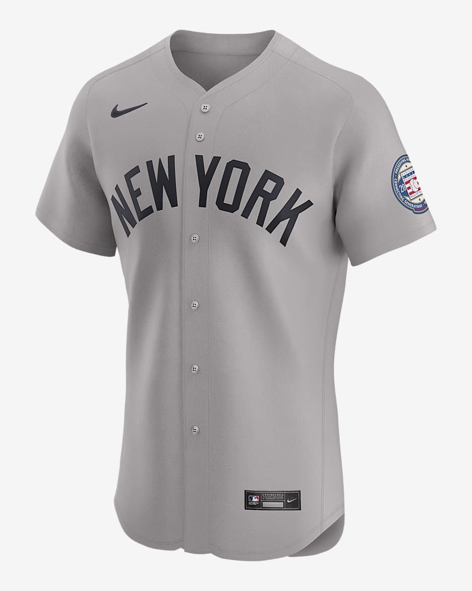 Jersey Nike Dri-FIT ADV de la MLB Elite para hombre Derek Jeter New York Yankees - Gris