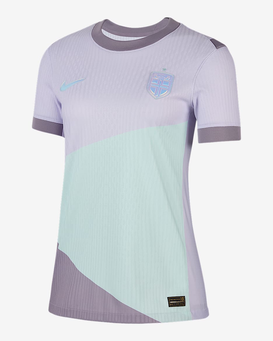Norge 2025 Match Away (kvindehold) Nike Dri-FIT ADV Authentic-fodboldspillertrøje til kvinder - Amethyst Tint/Violet Haze/hvid