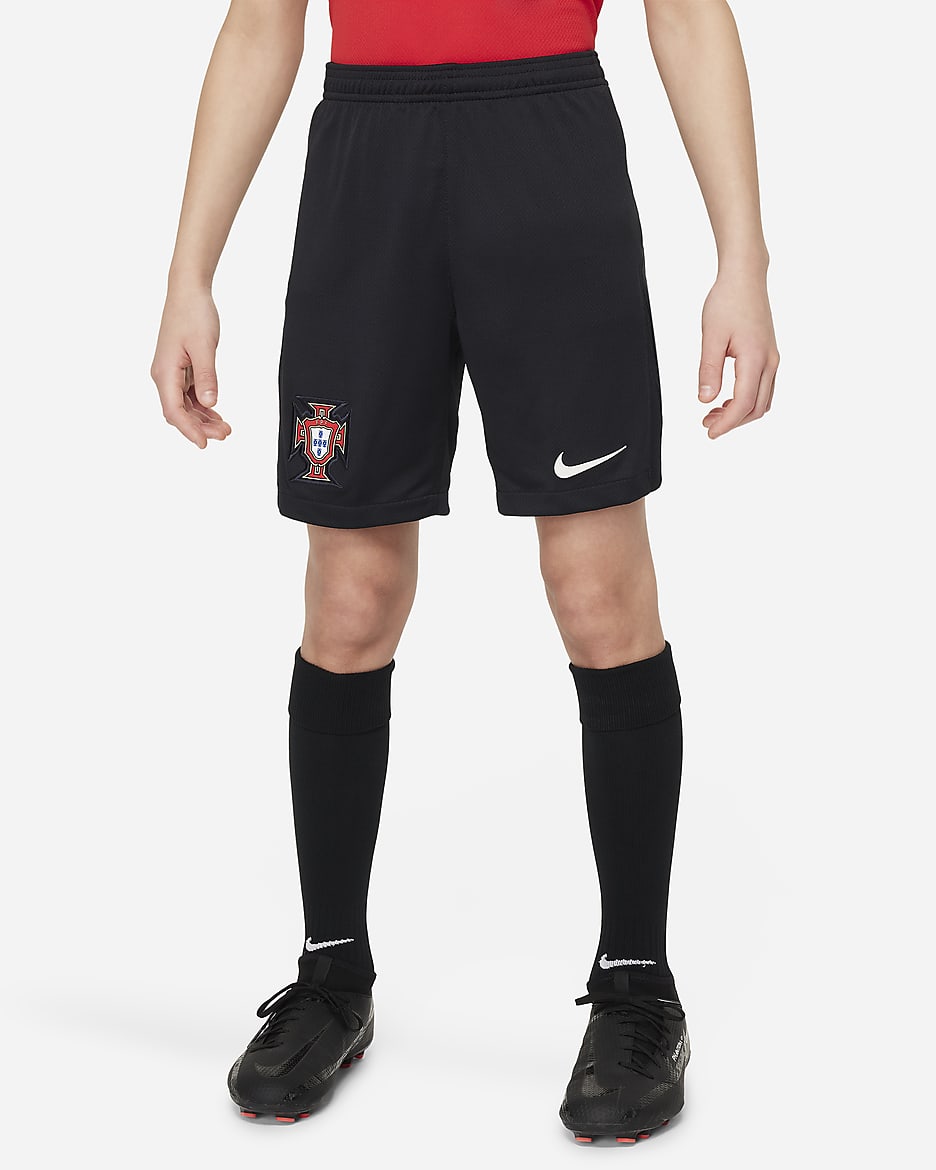 Portugal 2024 Stadium Uit Nike replica voetbalshorts met Dri-FIT voor kids - Pitch Blue/Sail