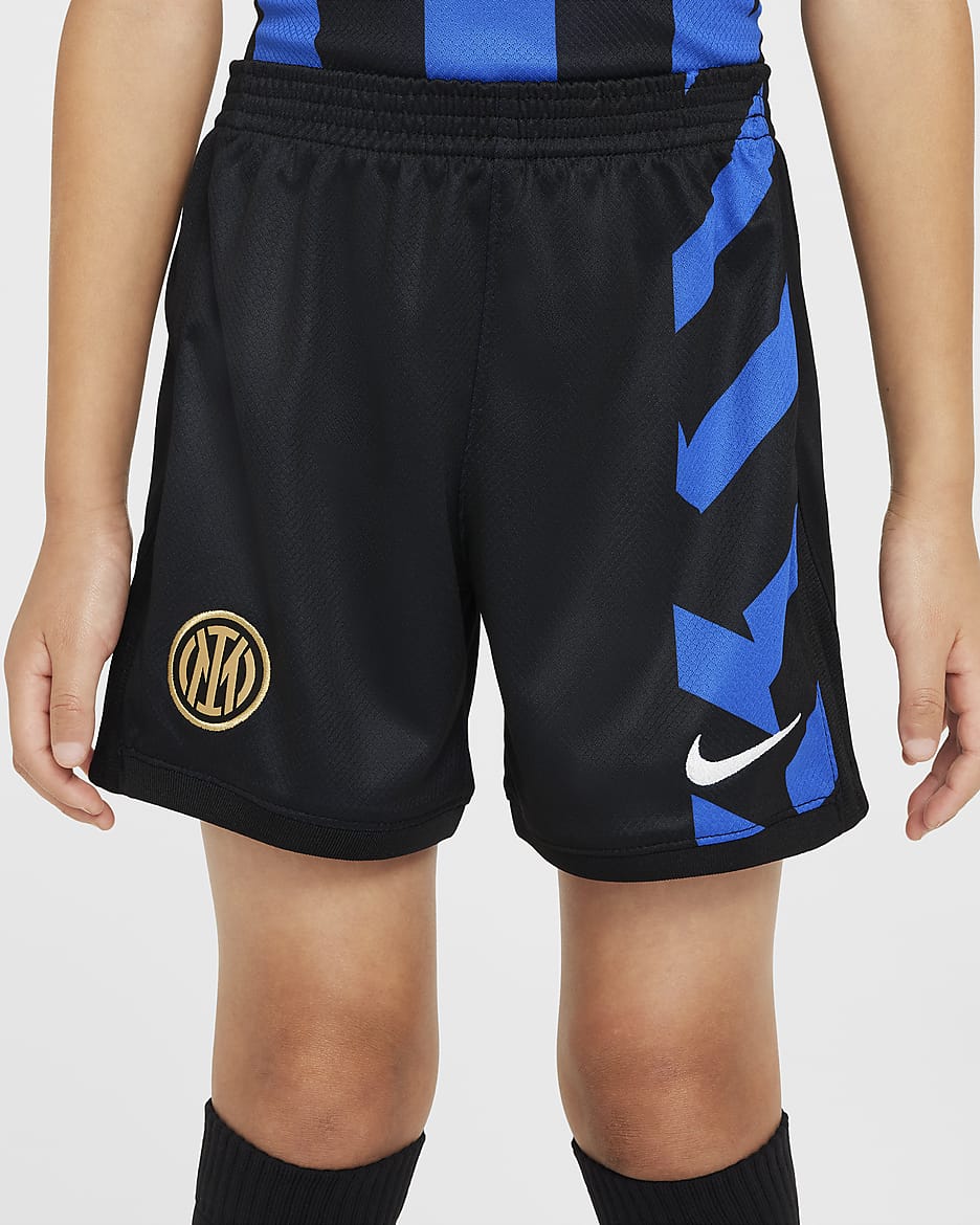 Inter Milan 2024/25 Stadium (hjemmedrakt) Nike Football Replica draktsett i tre deler til små barn - Lyon Blue/Svart/Lyon Blue/Hvit