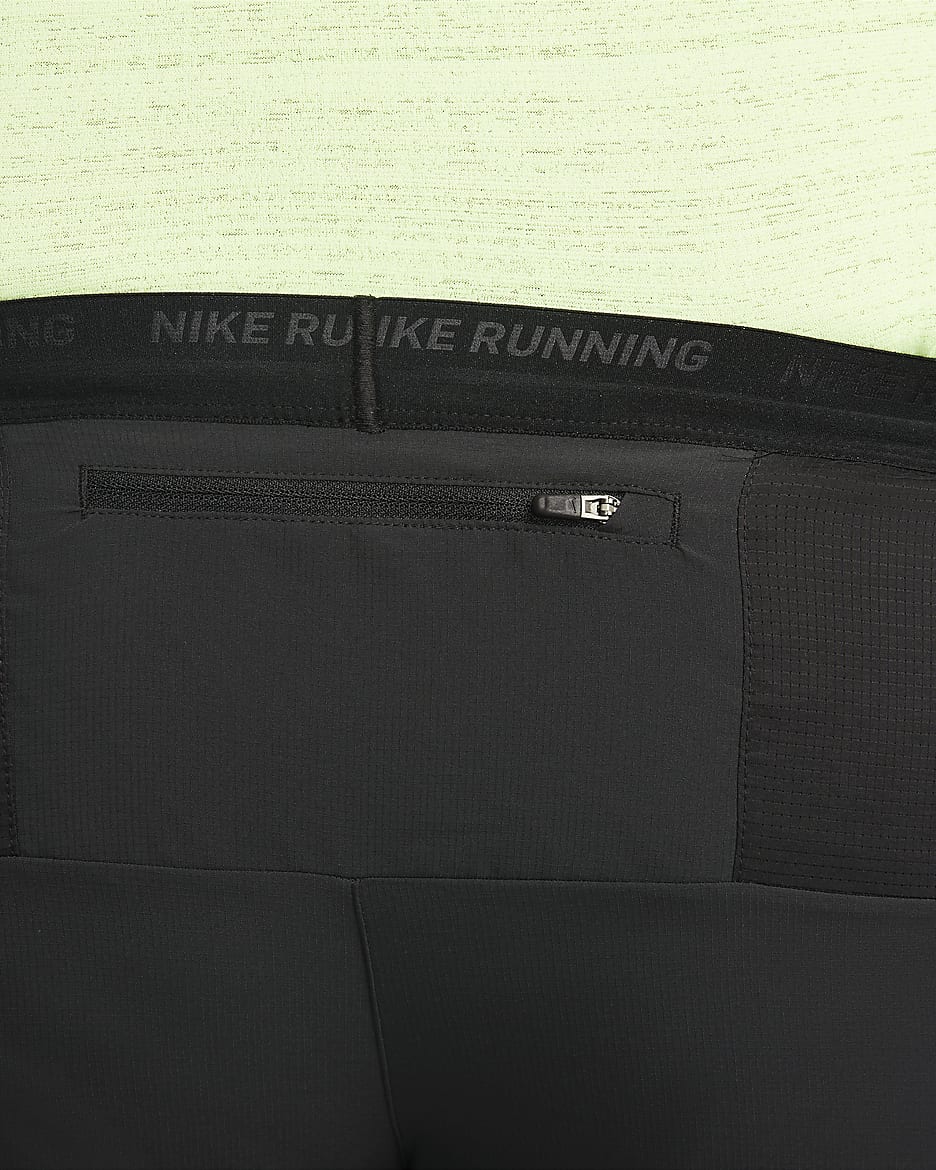 Short de running avec sous-short intégré 18 cm Dri-FIT Nike Stride pour homme - Noir/Noir