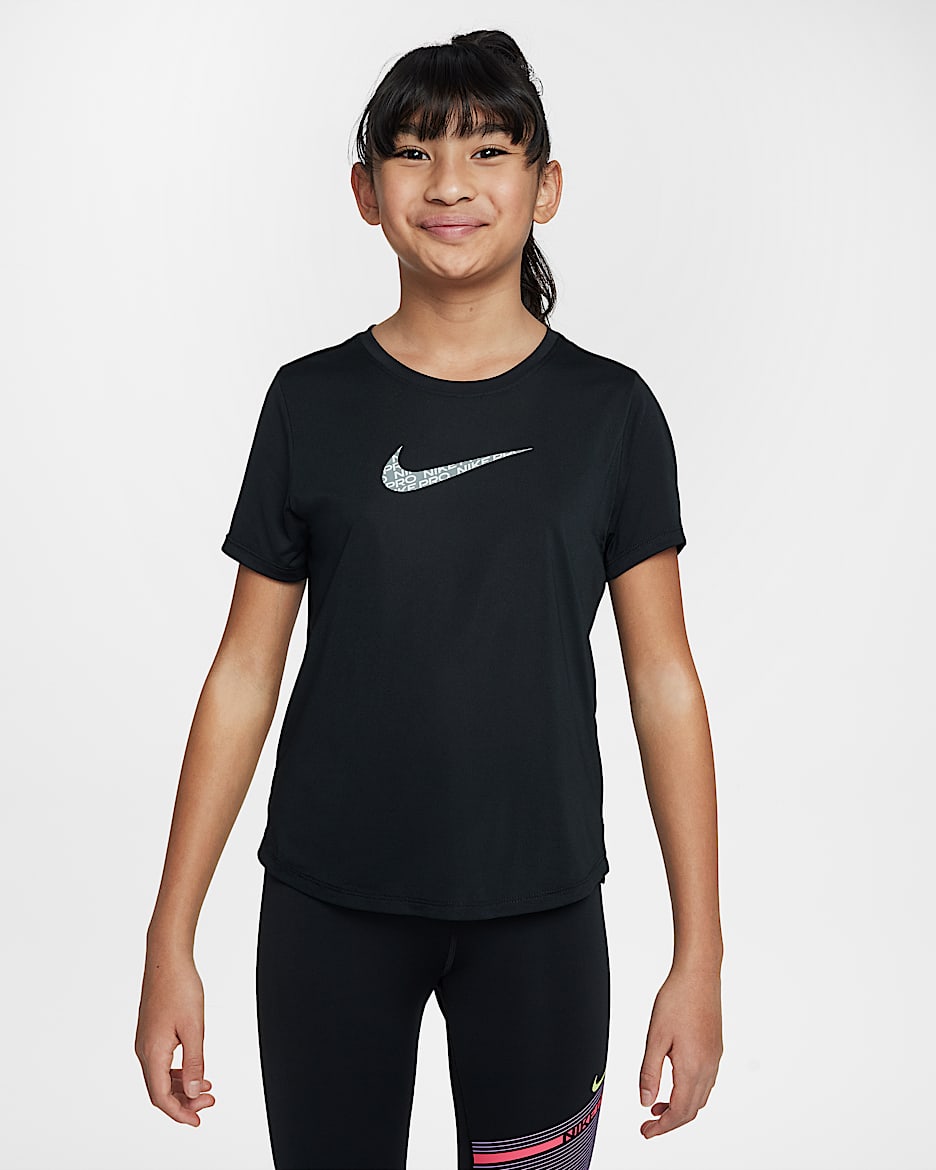 Playera Dri-FIT para niña talla grande Nike One Classic - Negro