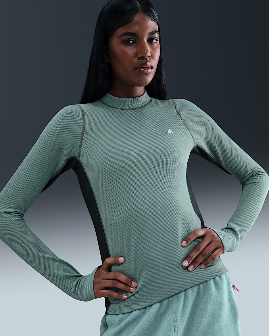 Nike ACG "Chinati" Women's Dri-FIT ADV Long-Sleeve Base Layer - Cannon/Seaweed/Clay Green/Summit White