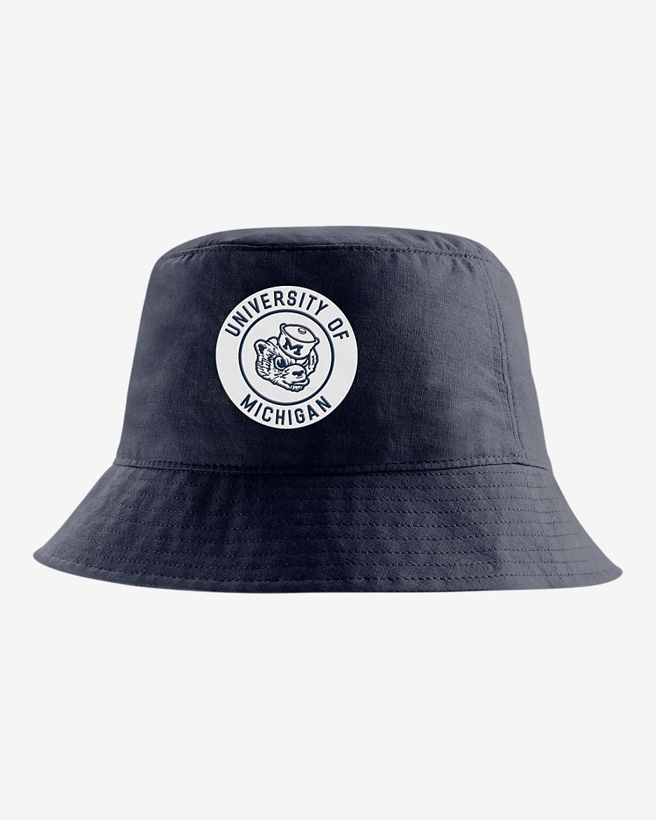 Michigan Nike College Bucket Hat - Navy