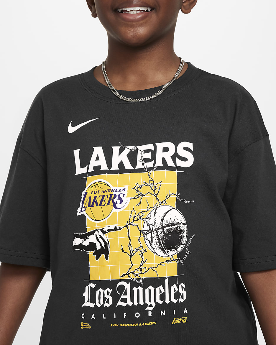 Los Angeles Lakers Courtside Older Kids' (Boys') Nike NBA Max90 T-Shirt - Black