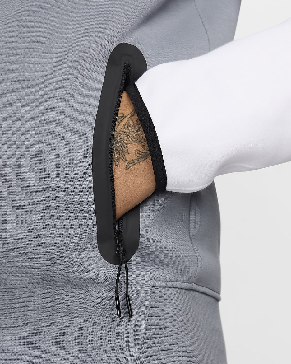 Nike Sportswear Tech Fleece Windrunner Men's Full-Zip Hoodie - Black/Cool Grey/White/Metallic Gold