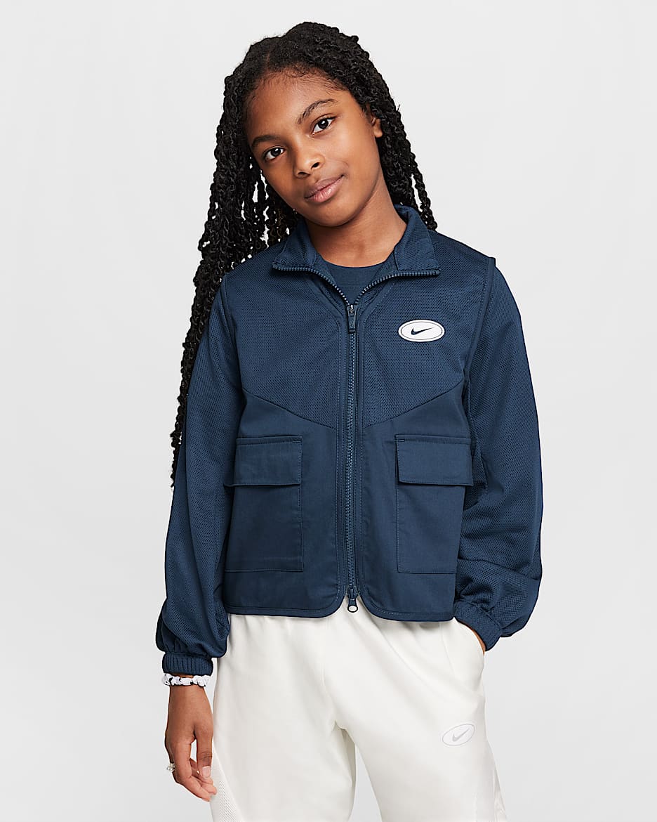 Nike Sportswear Girls' Jacket - Armoury Navy/Armoury Navy/White