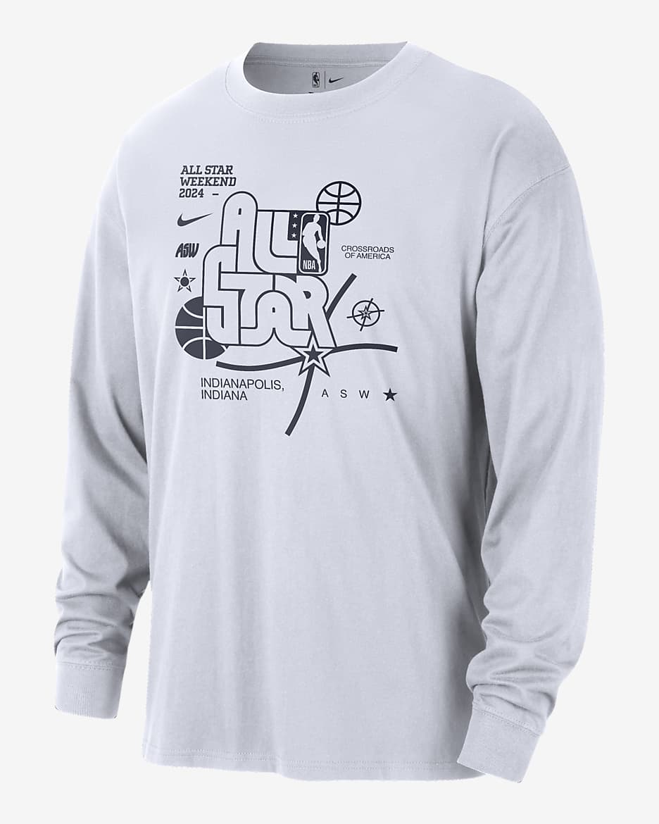 2024 NBA All-Star Weekend Men's Nike NBA Max90 Long-Sleeve T-Shirt - White