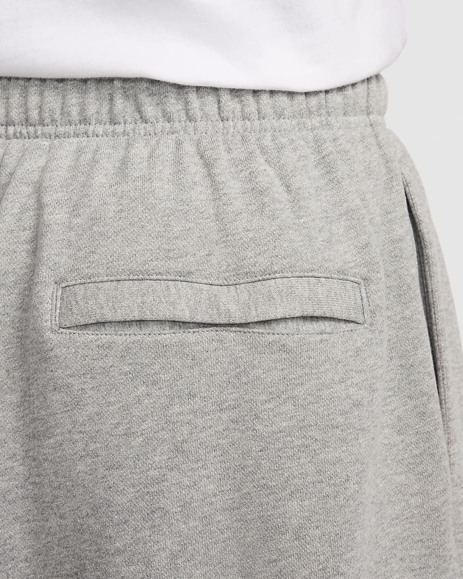 Nike Club Fleece Men's Oversized French Terry Trousers - Dark Grey Heather/Light Smoke Grey/White