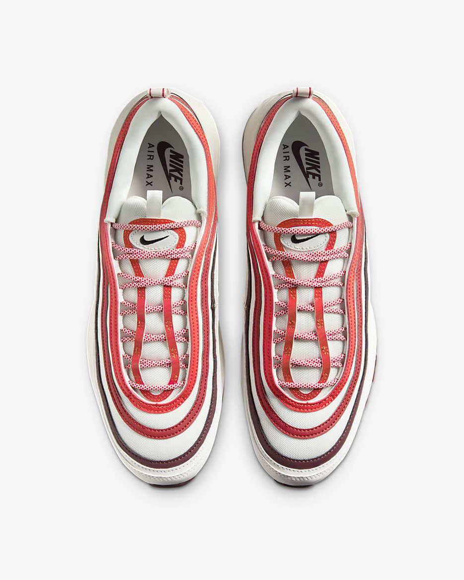 Nike Air Max 97 男鞋 - Summit White/Dark Team Red/Dragon Red/黑色