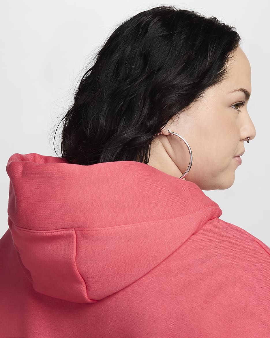 Nike Sportswear Phoenix Fleece Women's Oversized Pullover Hoodie (Plus Size) - Aster Pink/Sail