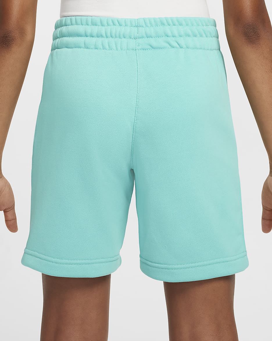 Nike Sportswear Club Fleece Big Kids' French Terry Shorts - Green Frost/White