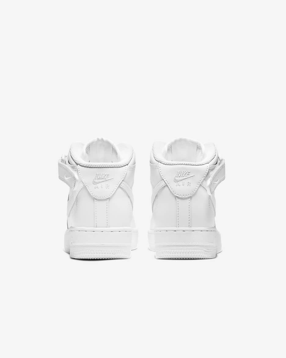 Nike Air Force 1 Mid LE Big Kids' Shoes - White/White
