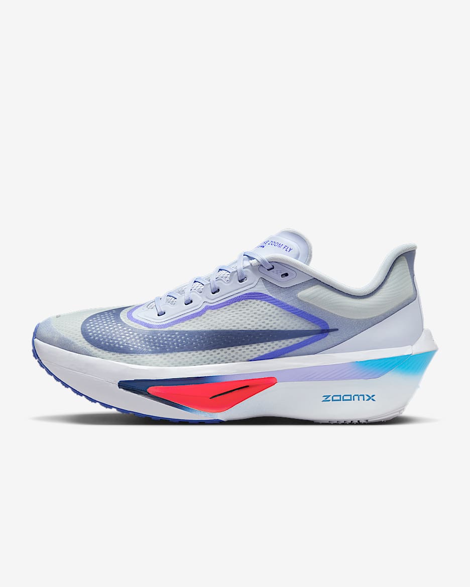 รองเท้าวิ่งโร้ดเรซซิ่งผู้ชาย Nike Zoom Fly 6 - Ghost/Football Grey/Blue Lightning/Blue Void