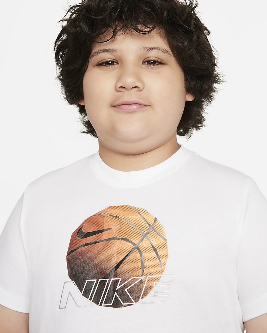 Nike Sportswear Big Kids' (Boys') T-Shirt (Extended Size) - White