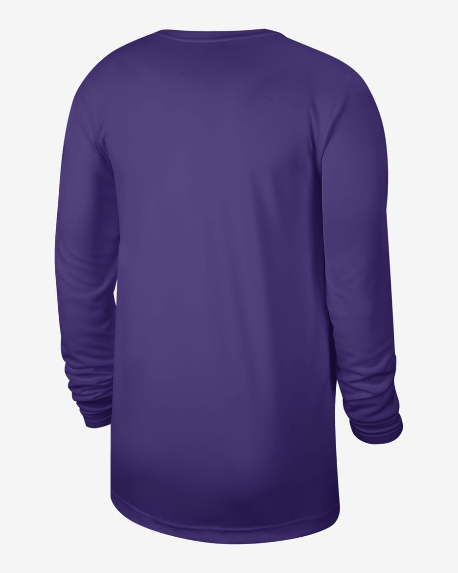 Camisola de manga comprida NBA Nike Dri-FIT Los Angeles Lakers para homem - Roxo Field