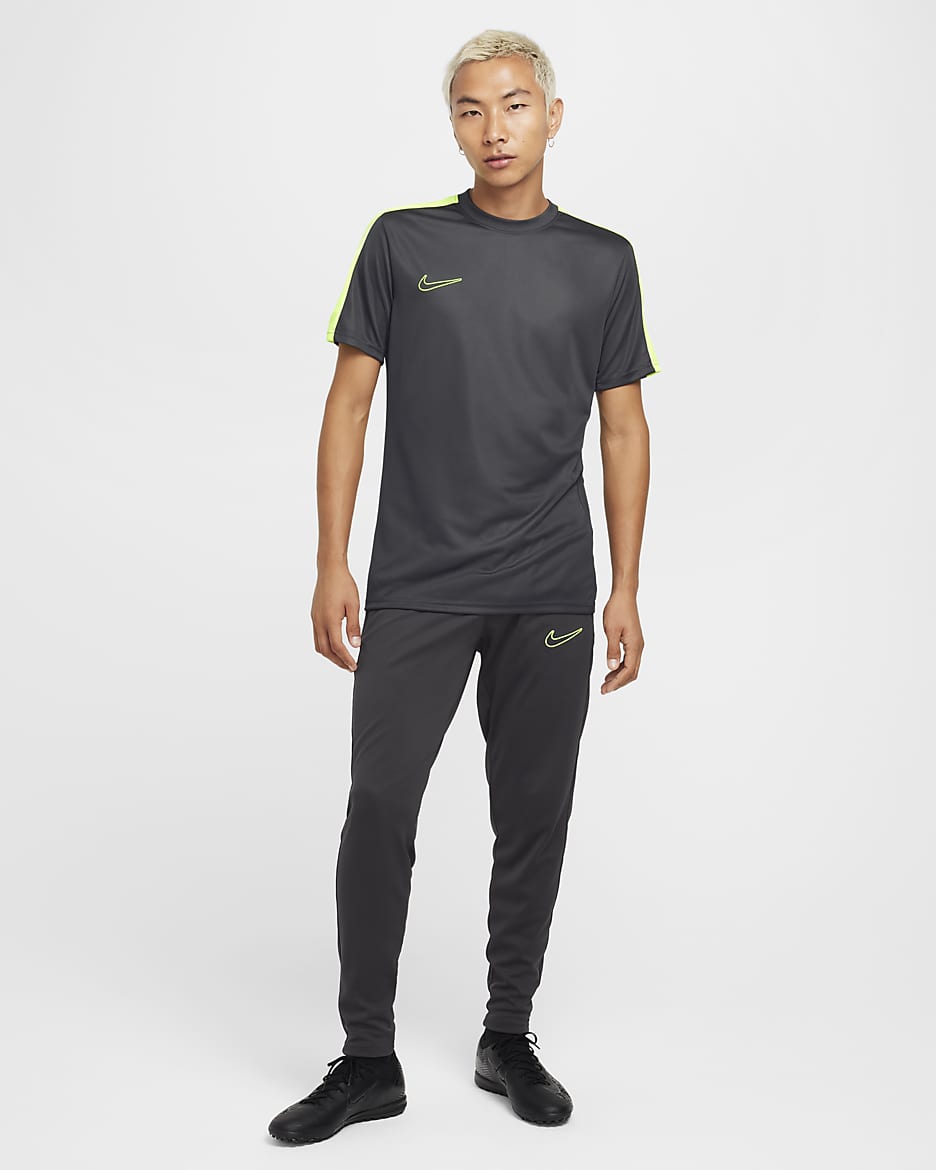 Męska koszulka piłkarska z krótkim rękawem Dri-FIT Nike Academy - Anthracite/Volt/Volt