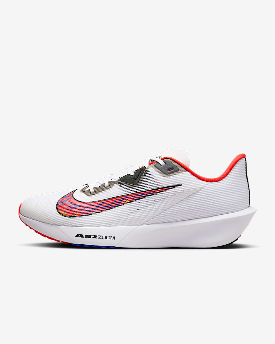 Nike Zoom Rival Fly 4 Men's Road Racing Shoes - White/Black/University Red/Habanero Red