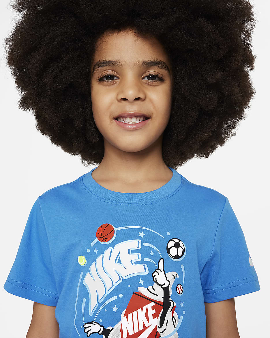 Playera estampada para niño talla pequeña Nike - Azul foto claro