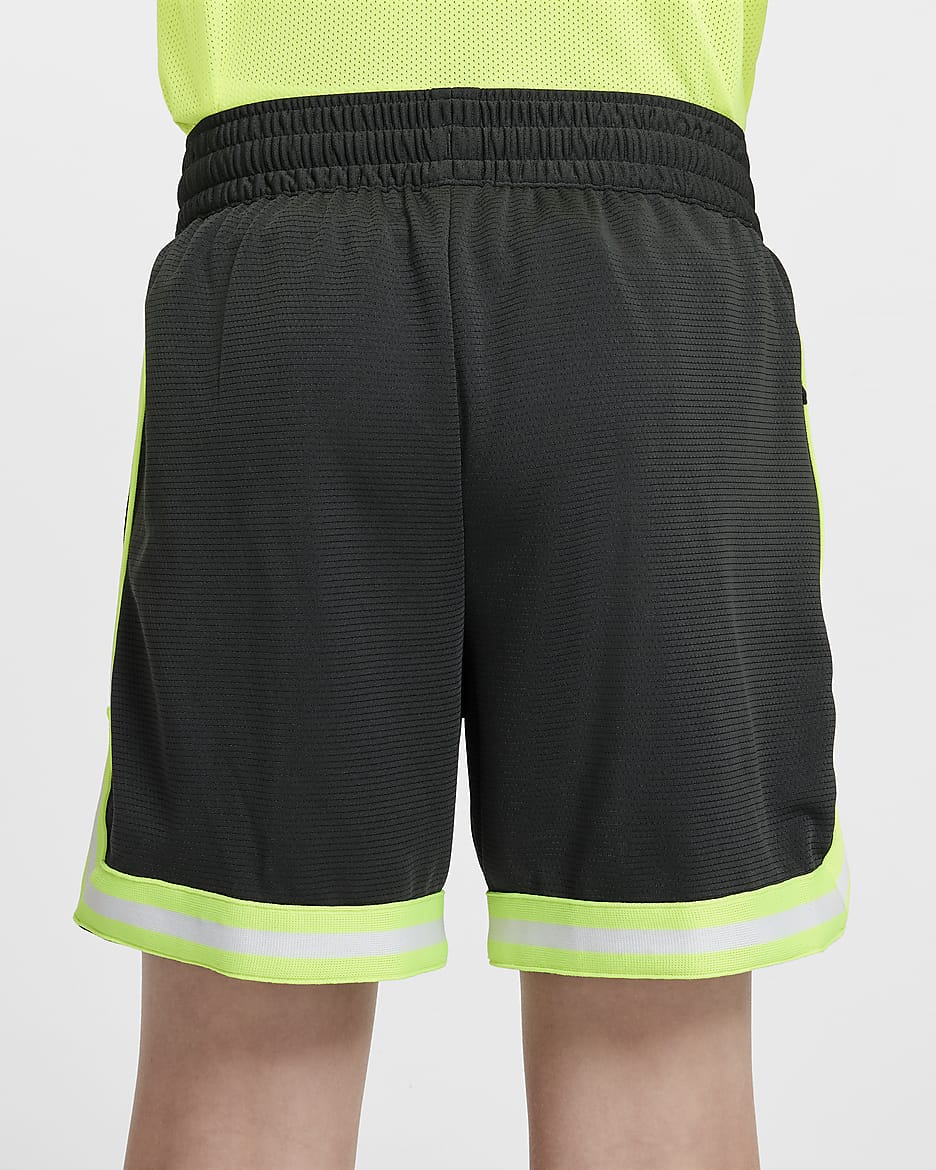 Giannis DNA Dri-FIT Basketballshorts (ältere Kinder) - Dark Smoke Grey/Volt