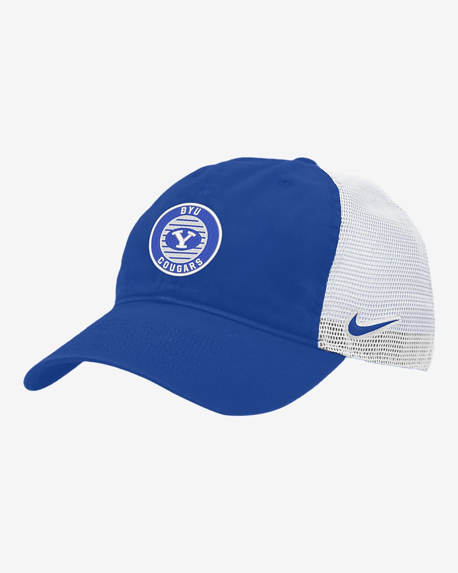BYU Heritage86 Nike College Trucker Hat - Game Royal