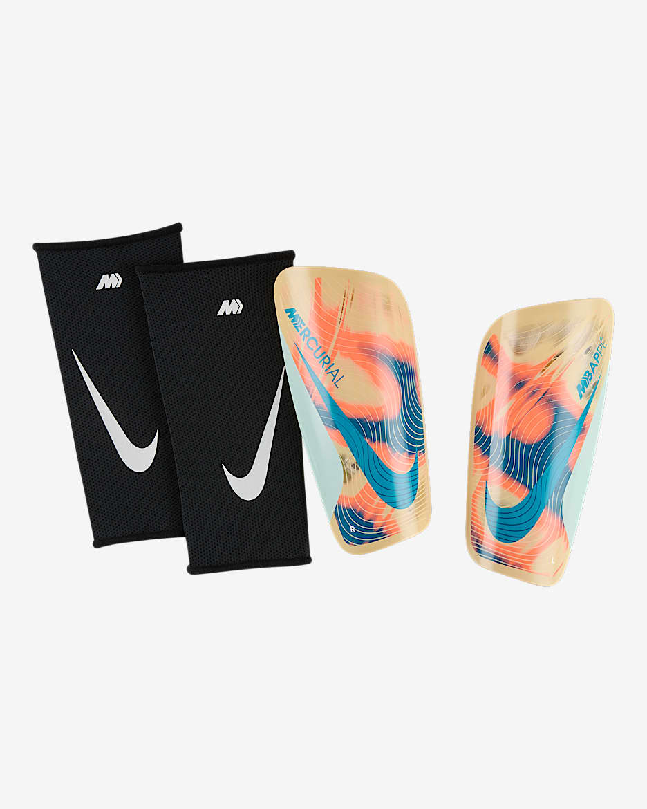 Nagolenniki piłkarskie Nike Mercurial Lite „Kylian Mbappé” - Guava Ice/Melon Tint/Green Abyss