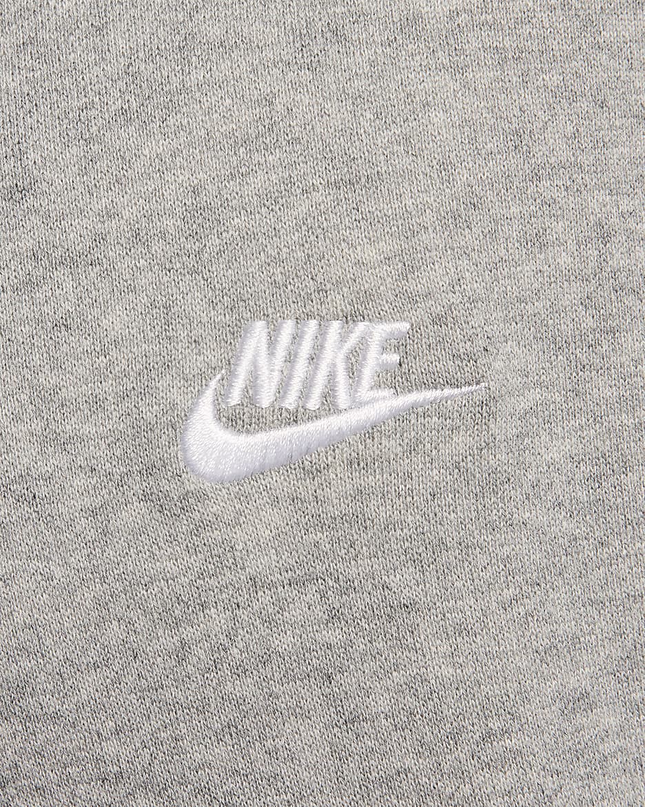 Sweat à capuche oversize en molleton Nike Club Fleece pour homme - Dark Grey Heather/Light Smoke Grey/Blanc