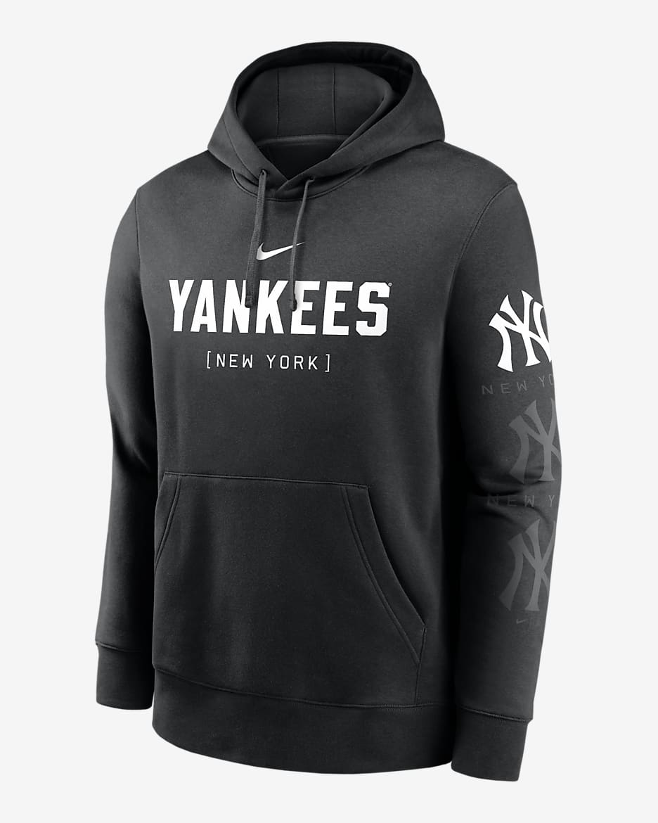 New York Yankees Fashion Club Men's Nike MLB Pullover Hoodie - Black