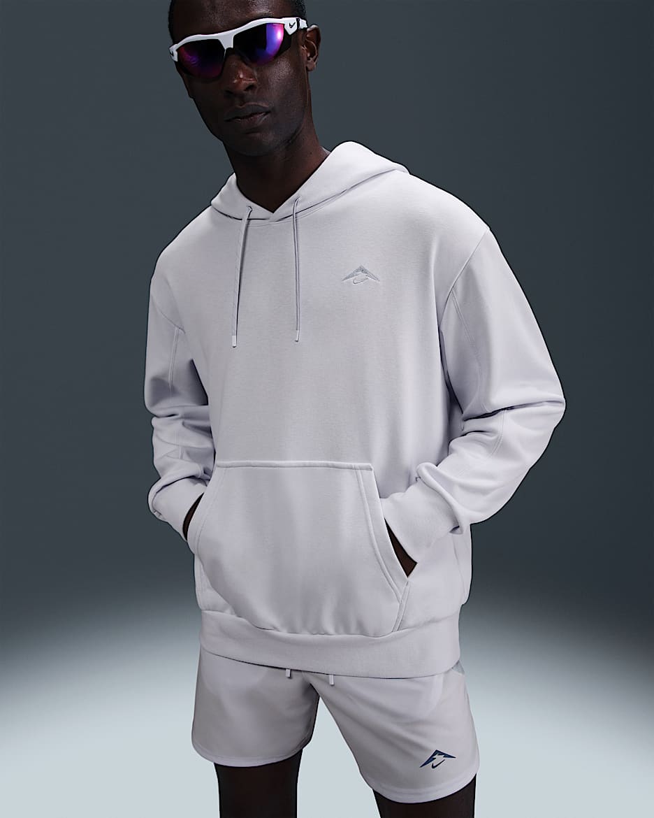 Nike Trail Magic Hour Men's Dri-FIT Running Hoodie - Football Grey/Light Armory Blue