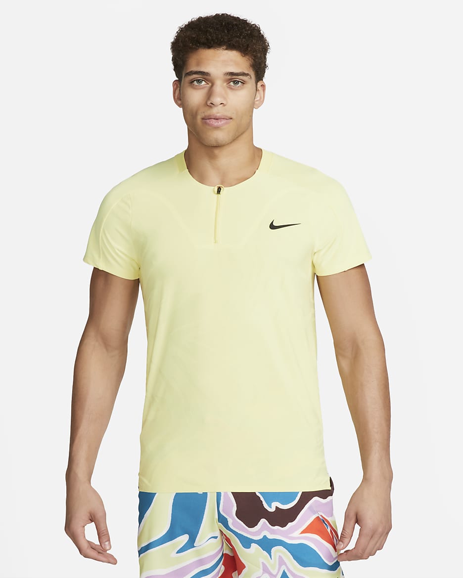 NikeCourt Dri-FIT ADV Slam Men's Tennis Polo - Lemon Chiffon/Black