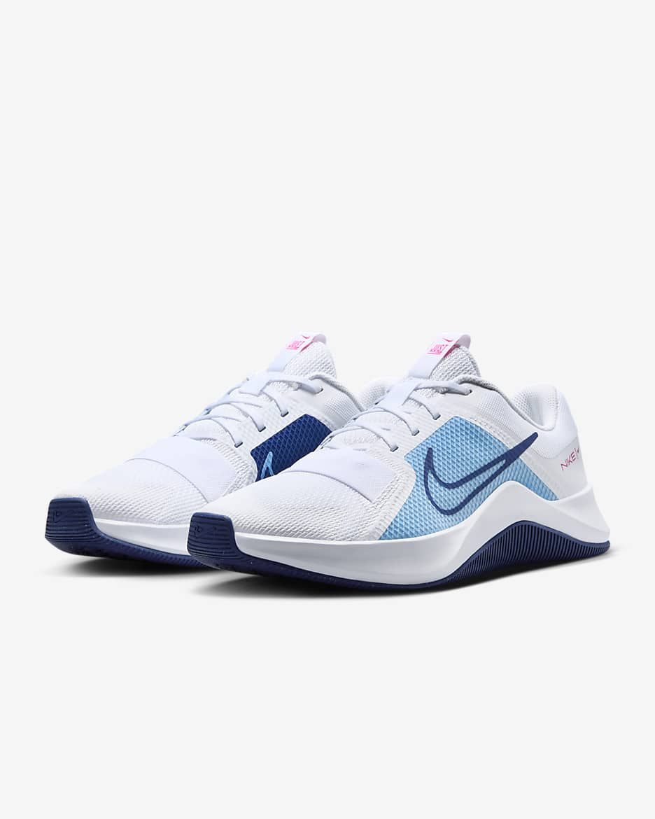 Nike MC Trainer 2 Men's Workout Shoes - White/Aquarius Blue/Fierce Pink/Deep Royal Blue