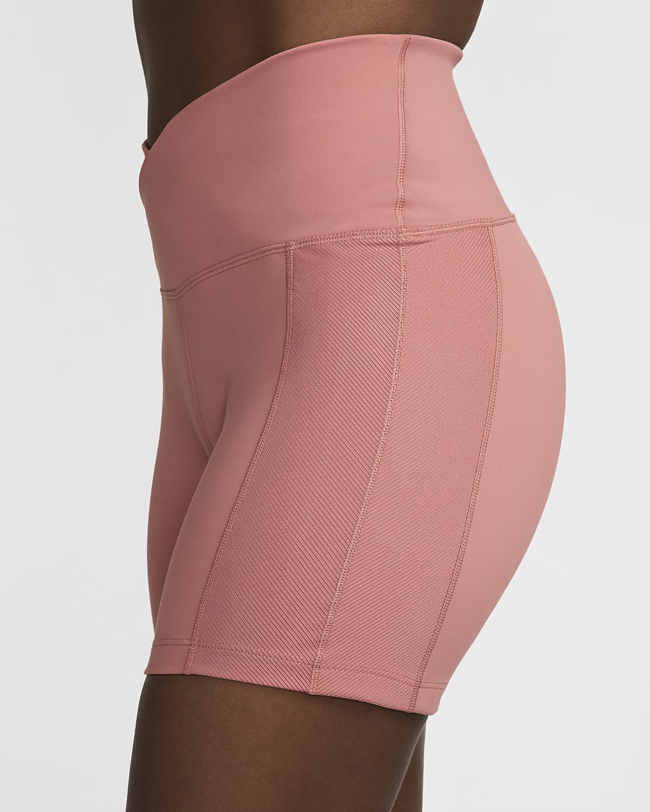 Nike One Wrap Women's High-Waisted 5" Biker Shorts - Canyon Pink/Black