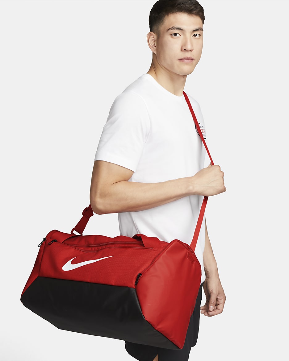 Maleta duffel de entrenamiento (pequeña, 41 L) Nike Brasilia - Rojo universitario/Negro/Blanco