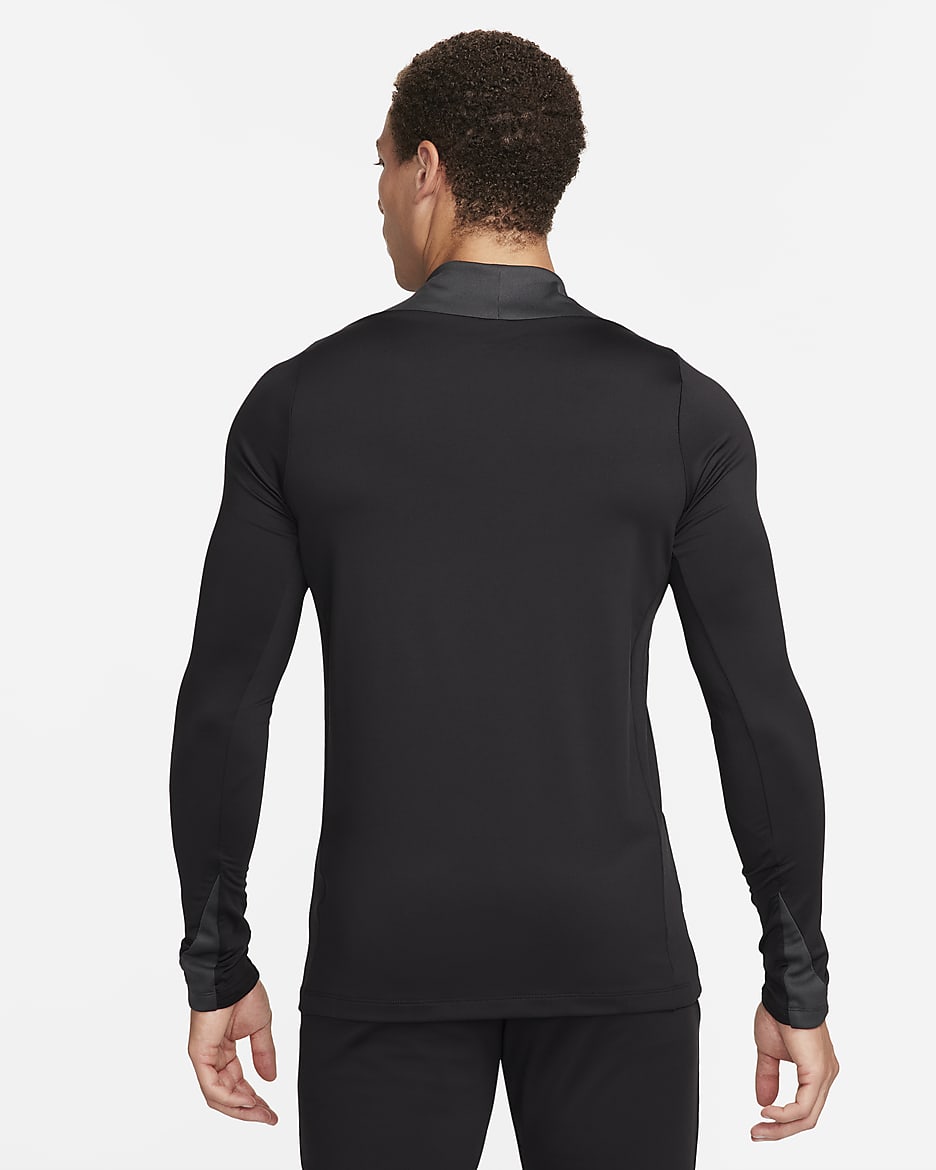 Maglia da calcio per allenamento con zip a metà lunghezza Dri-FIT Nike Strike – Uomo - Nero/Antracite/Bianco