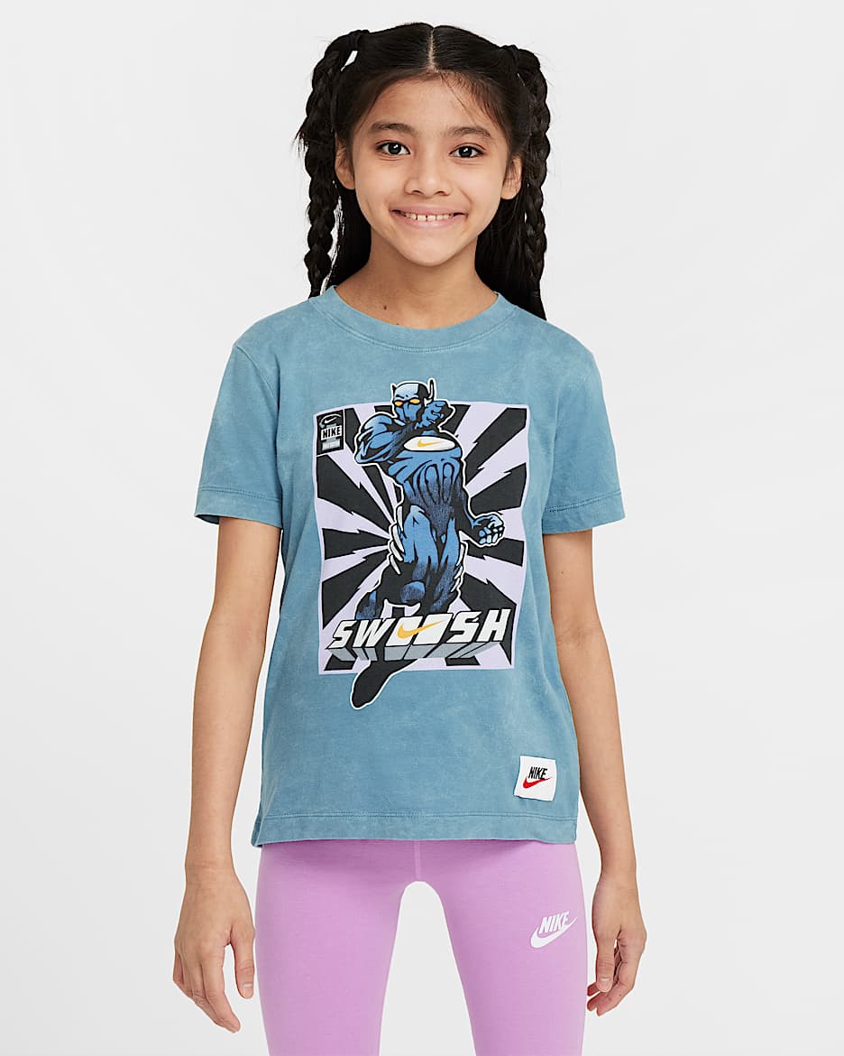 Playera para niños talla grande Nike Sportswear - Azul humeante