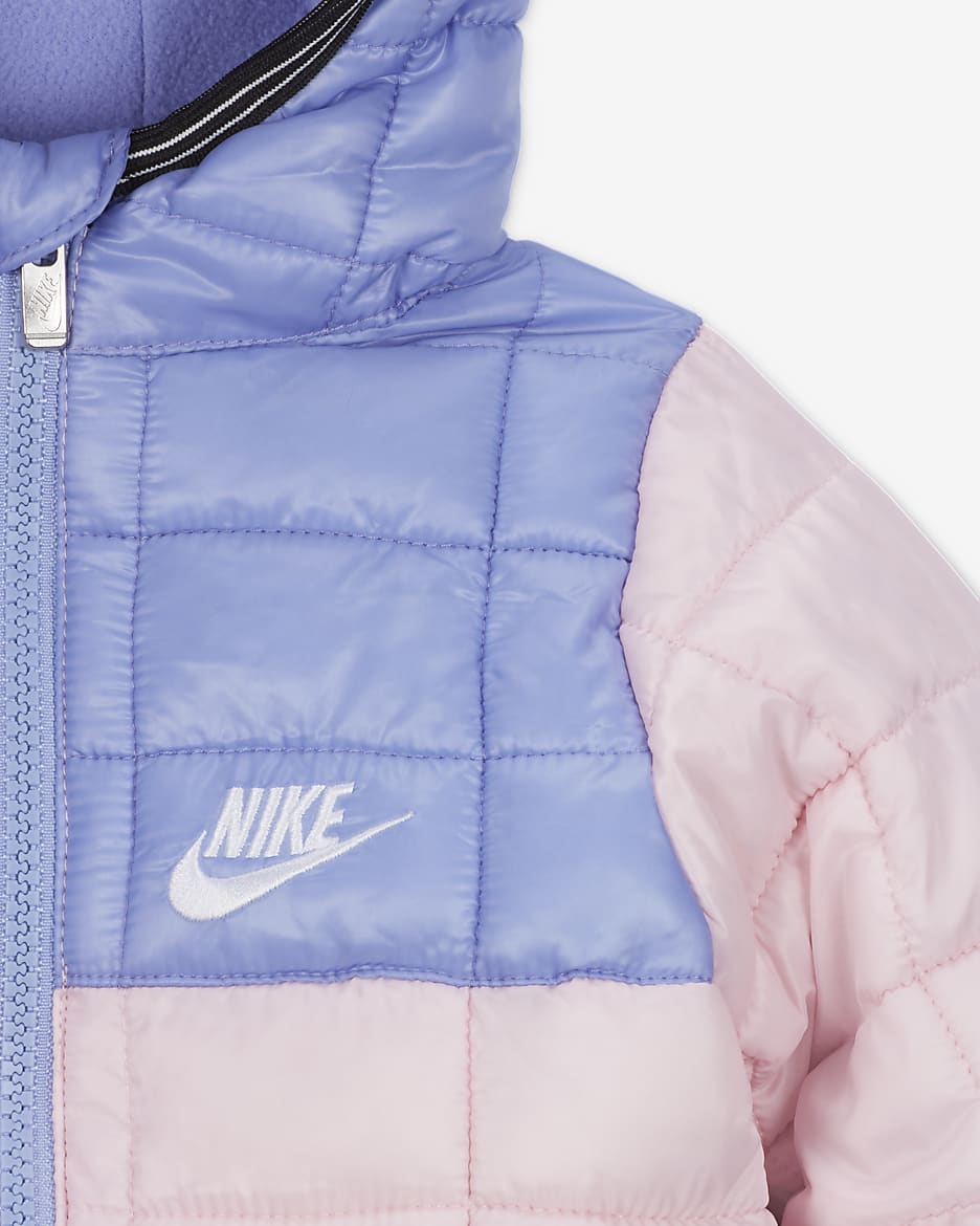 Nike Baby (0–12M) Colour-Block Snowsuit - Pink Foam