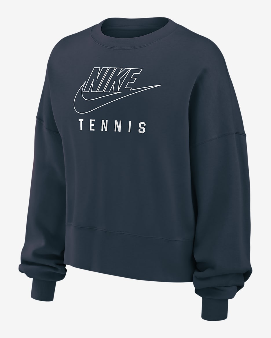 Nike Phoenix Fleece Women's Tennis Crew-Neck Sweatshirt - Thunder Blue